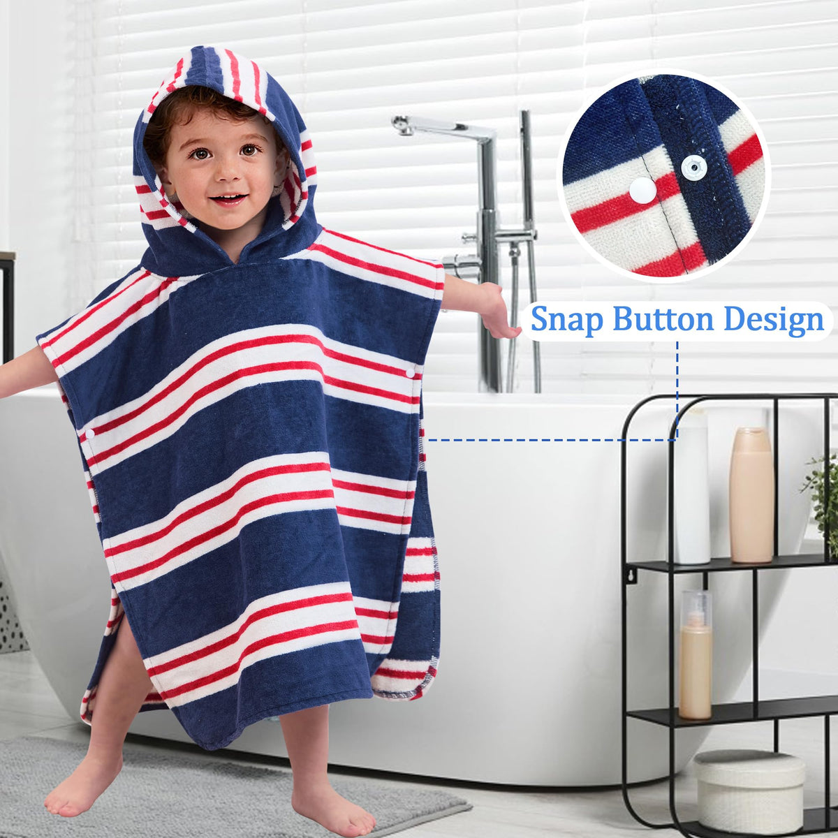 VOOVA & MOVAS oversized 21x21 towel laid flat for toddlers