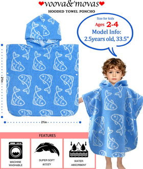 VOOVA & MOVAS absorbent cotton towel dries kids quickly after bath or pool