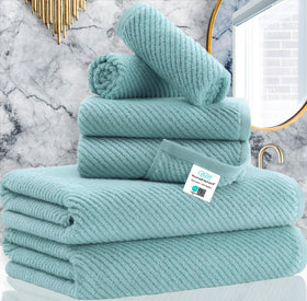 VOOVA and MOVAS bath towels 30x56 display, ultra-absorbent and quick-drying.