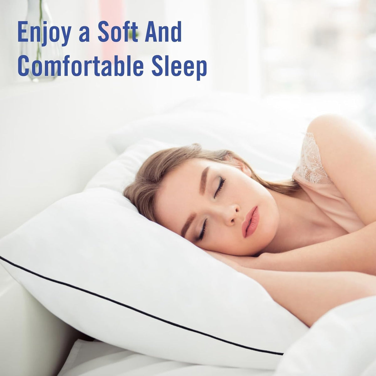 Vorouhals plush comfort pillow supports back, side, and stomach sleepers.