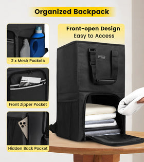 Vorspack laundry bag backpack expandable top for extra capacity on demand