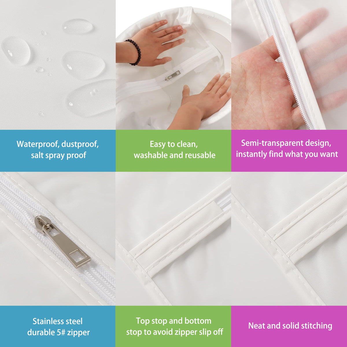 VOSIGREEN long dress bag stores wedding gowns neatly