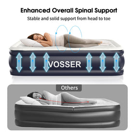Vosser air mattress vertical beams provide ergonomic support and even weight distribution.