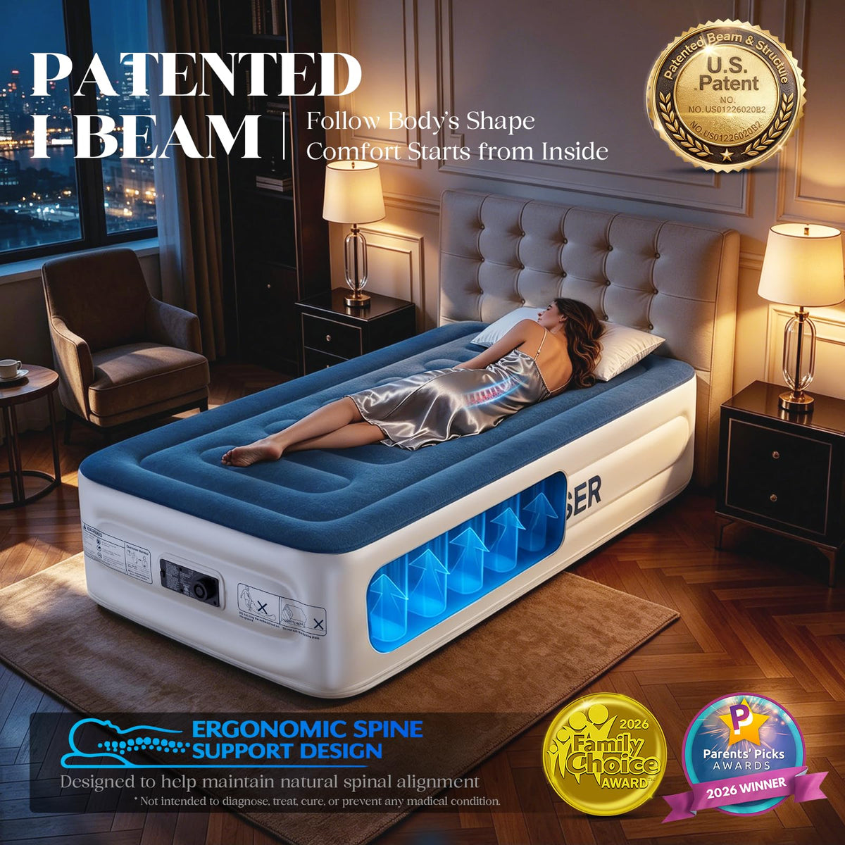 Vosser Twin Air Mattress with thicker PVC for durability.
