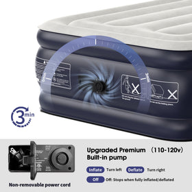 VOSSER Twin XL air mattress deflates and packs into a carry bag.
