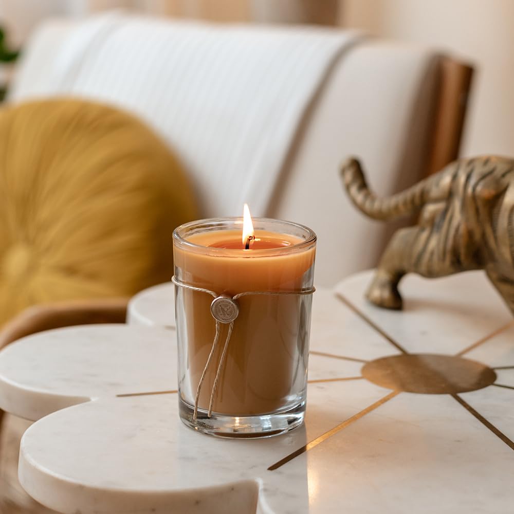 Elegant glass jar detail showcases luxury design and home scent appeal.