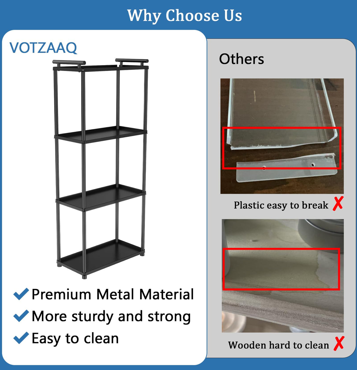VOTZAAQ organizer with rubber pads for stable placement