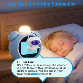 VoxNimbus AI kids alarm clock with voice control for easy wakeups