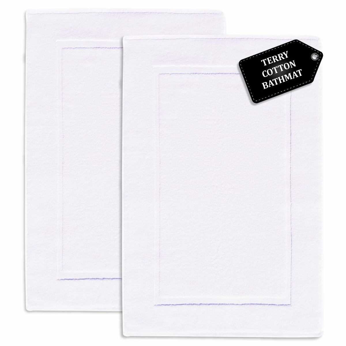 Voyzz Home premium bath mat set in white provides soft, absorbent coverage for your bathroom.