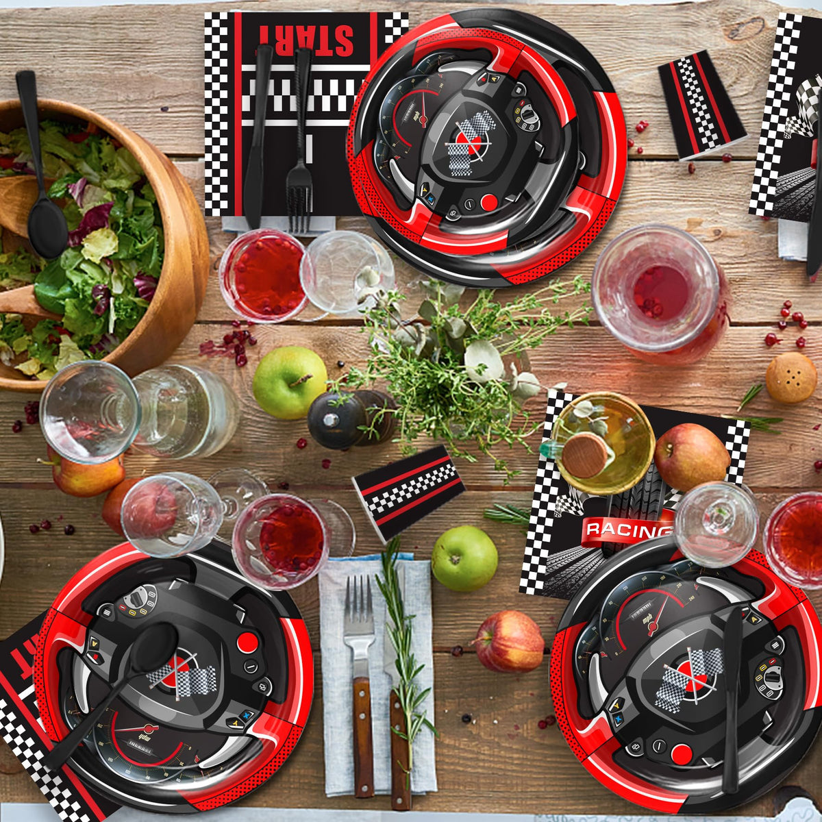 Vpimatero Race Car party packaging: convenience for hosts before guests arrive.