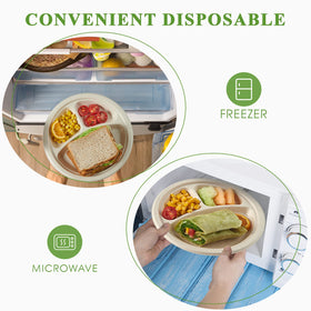 Vplus 125-pack disposable plates ideal for parties and events.