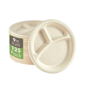 Vplus 9-inch 3-compartment plate keeps meals organized for easy serving.