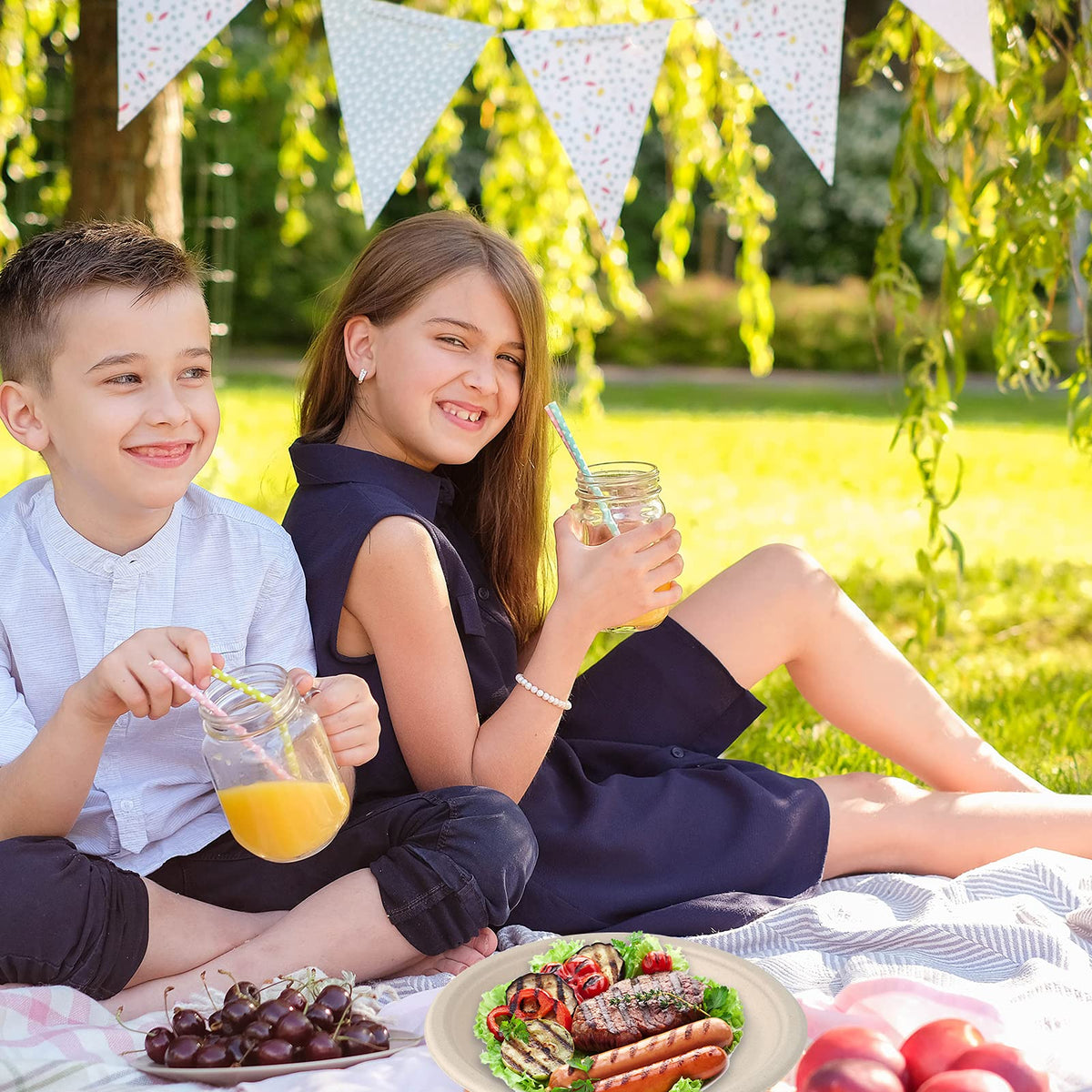 Vplus natural texture plates ideal for stylish, eco-friendly meals
