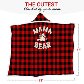 Vprintes Mama Bear hoodie in red checker pattern highlighting stylish warmth for mom