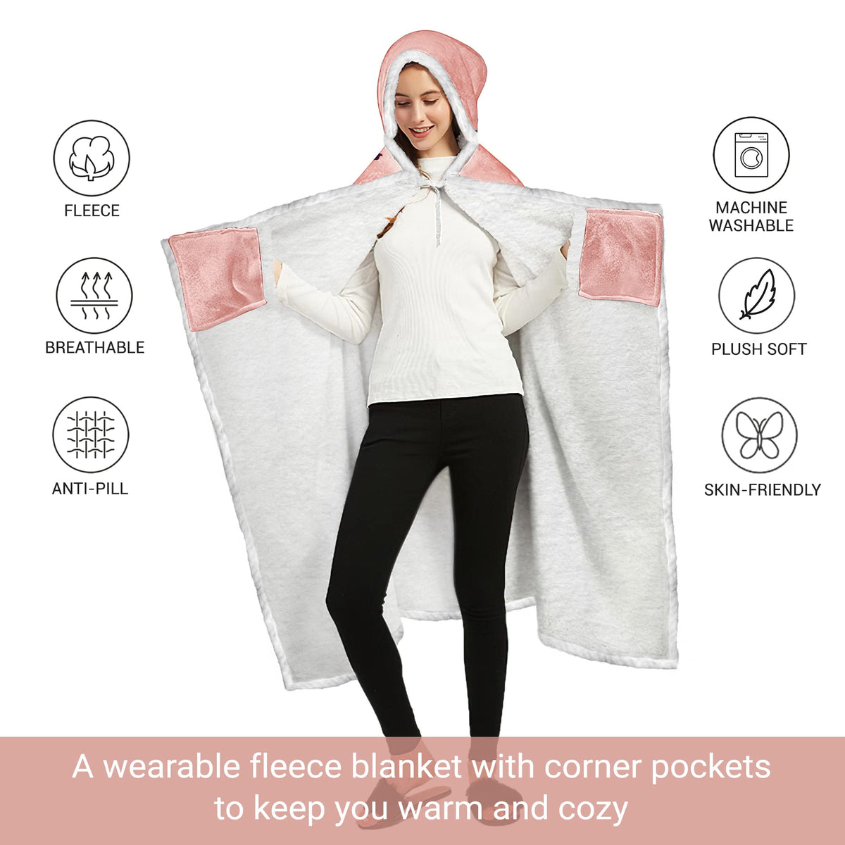 Mama Bear text design on the Vprintes wearable blanket hoodie for warmth