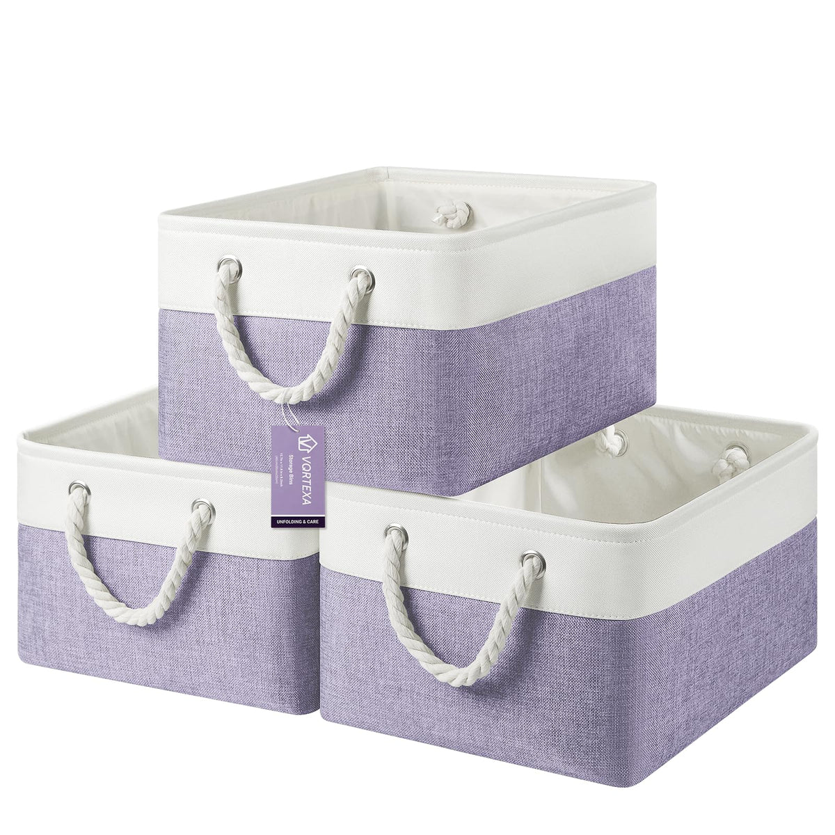 VQRTEXA large storage baskets on a shelf for tidy, accessible storage.