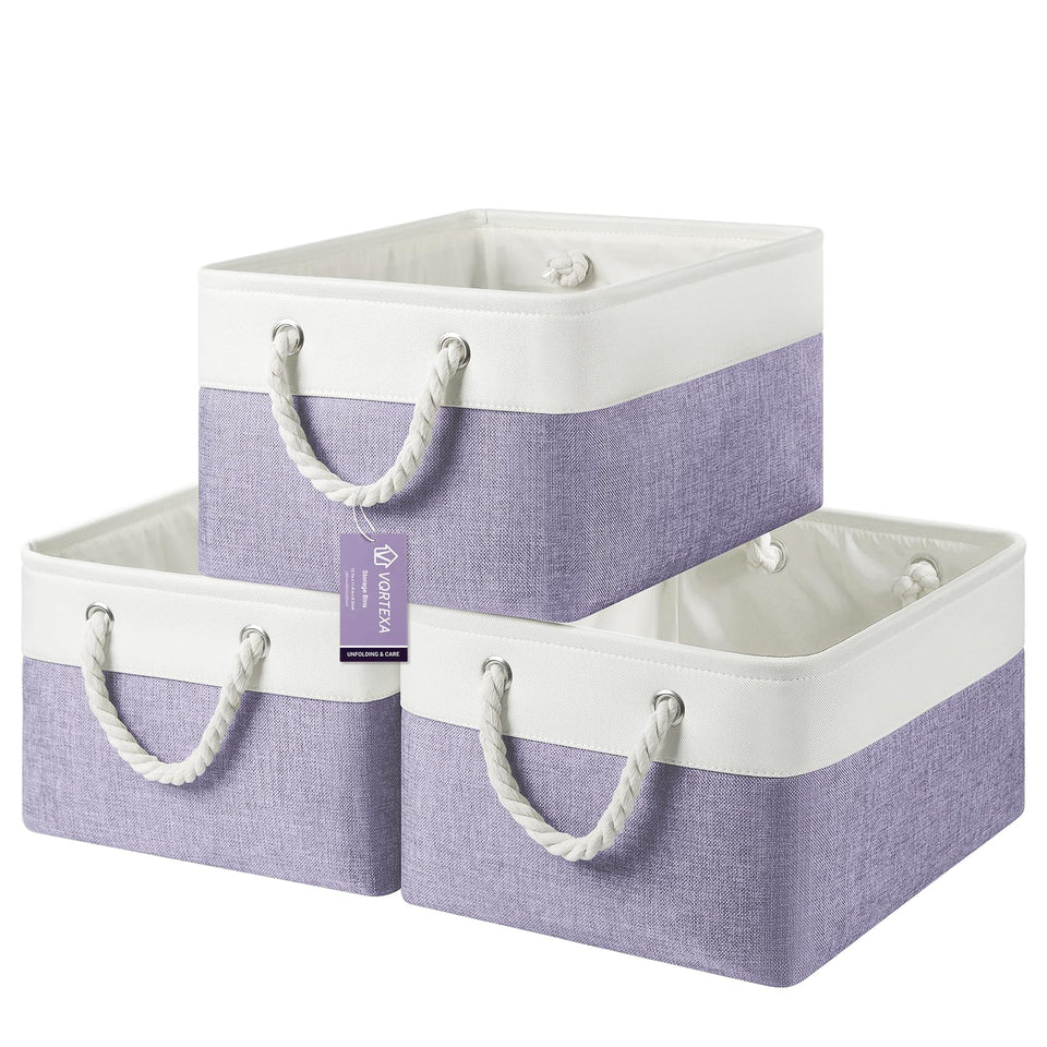 VQRTEXA large storage baskets on a shelf for tidy, accessible storage.