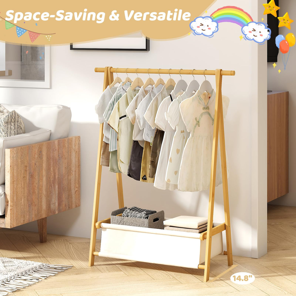Vriccc dress up rack in use highlights easy assembly