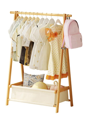 Vriccc dress up rack main assembly shows sturdy bamboo construction