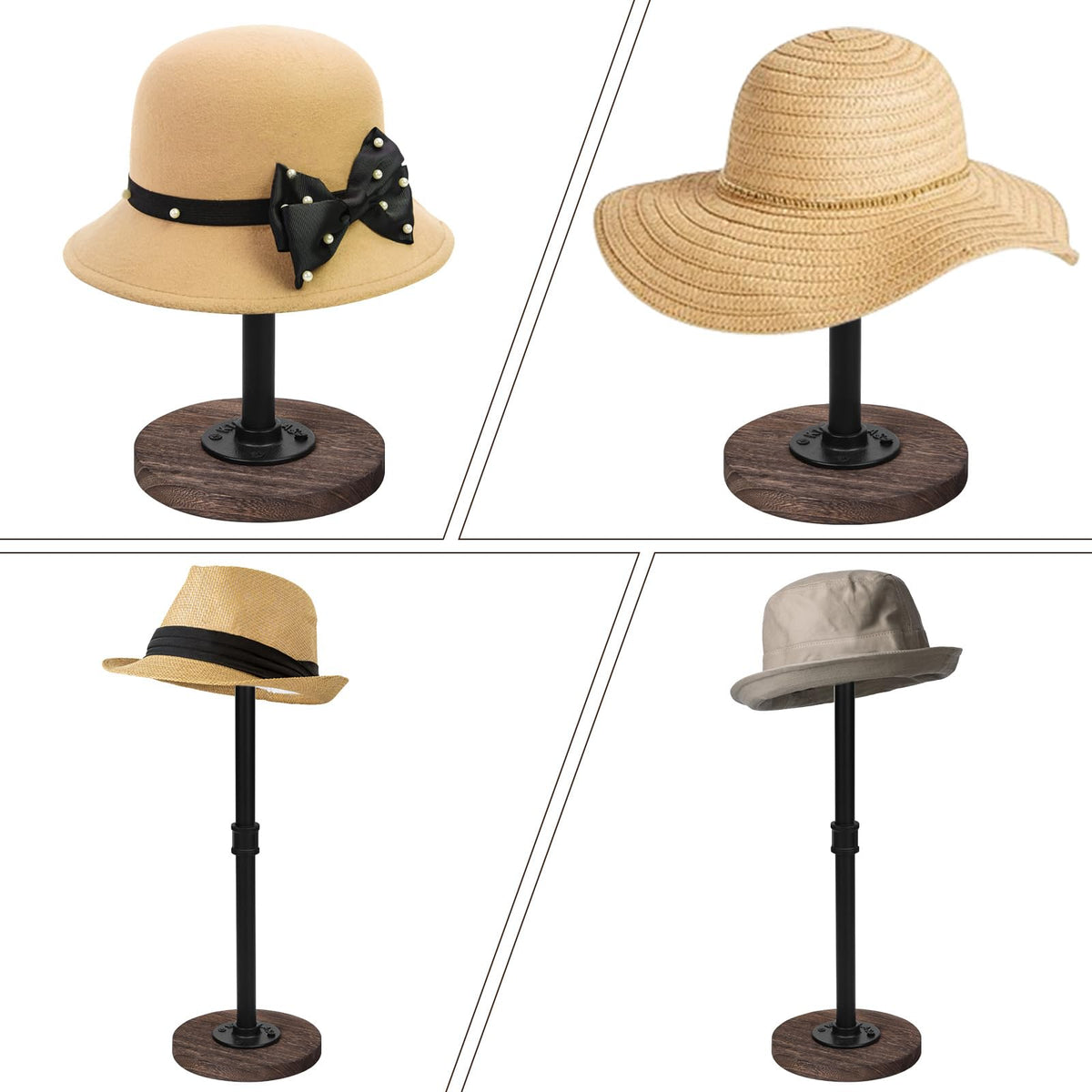 Vrietina dresser countertop display keeps hats organized.