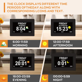 Vruelia bedside clock with auto-dimming creates gentle night viewing.