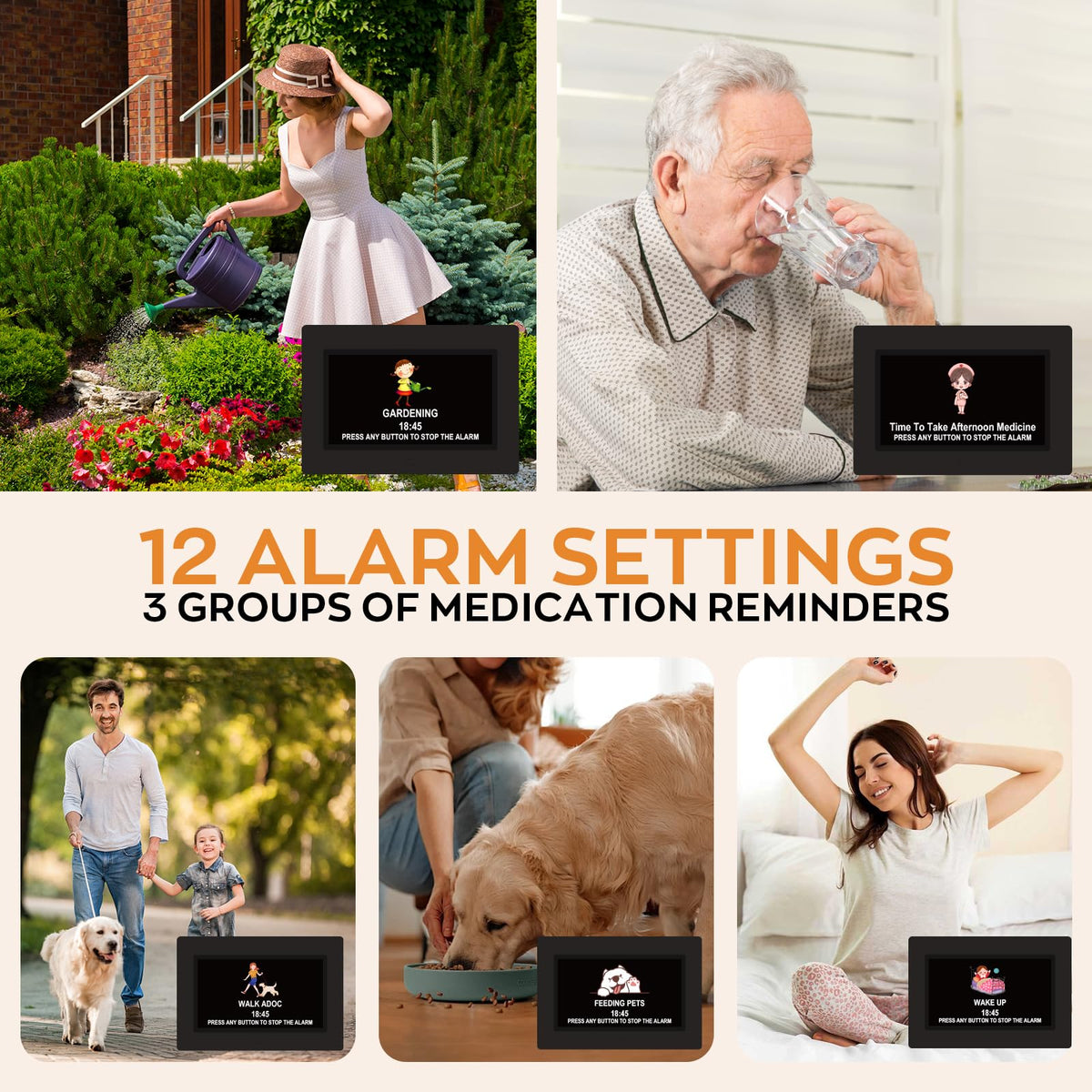 Vruelia 7-inch clock fits living rooms and kitchens as a constant time cue.