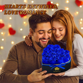 Vryblos Forever Blue Roses showcases fine craftsmanship and vibrant color