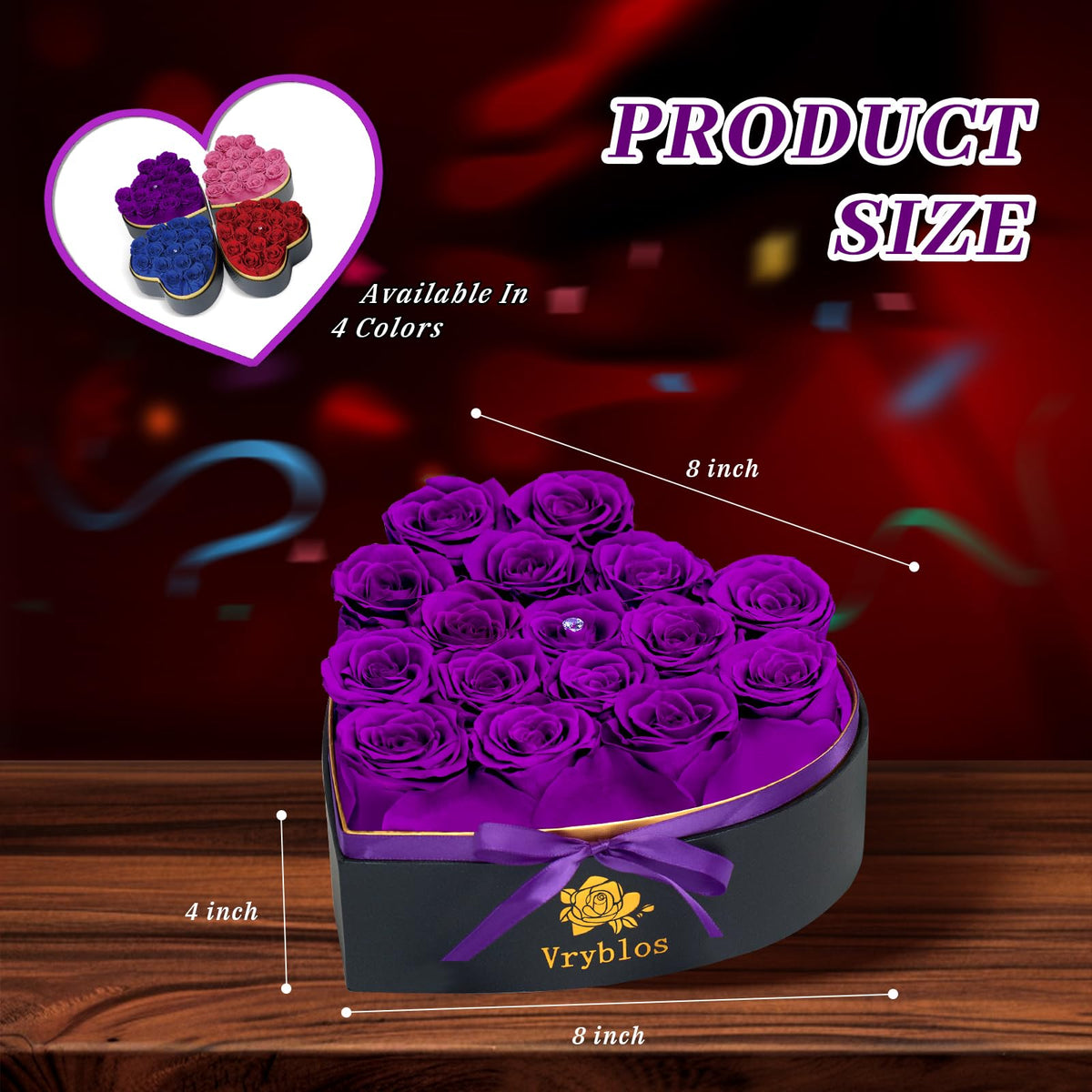 Vryblos heart box includes greeting card for a complete gifting moment.