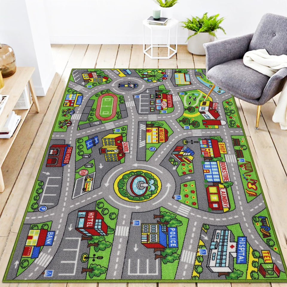 VSIWB City Life Playmat with urban road map for imaginative play.