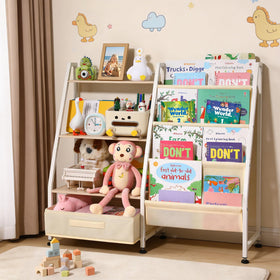 Vsonker kids bookshelf with tilted book rack for independent reading and easy access.