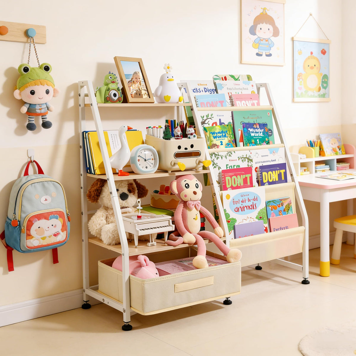 Vsonker fabric toy drawer provides soft, washable storage for plush toys.