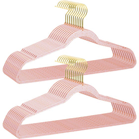 VSV Storage pink 16-inch clothes hanger, 20-pack keeps garments tidy and crease-free.