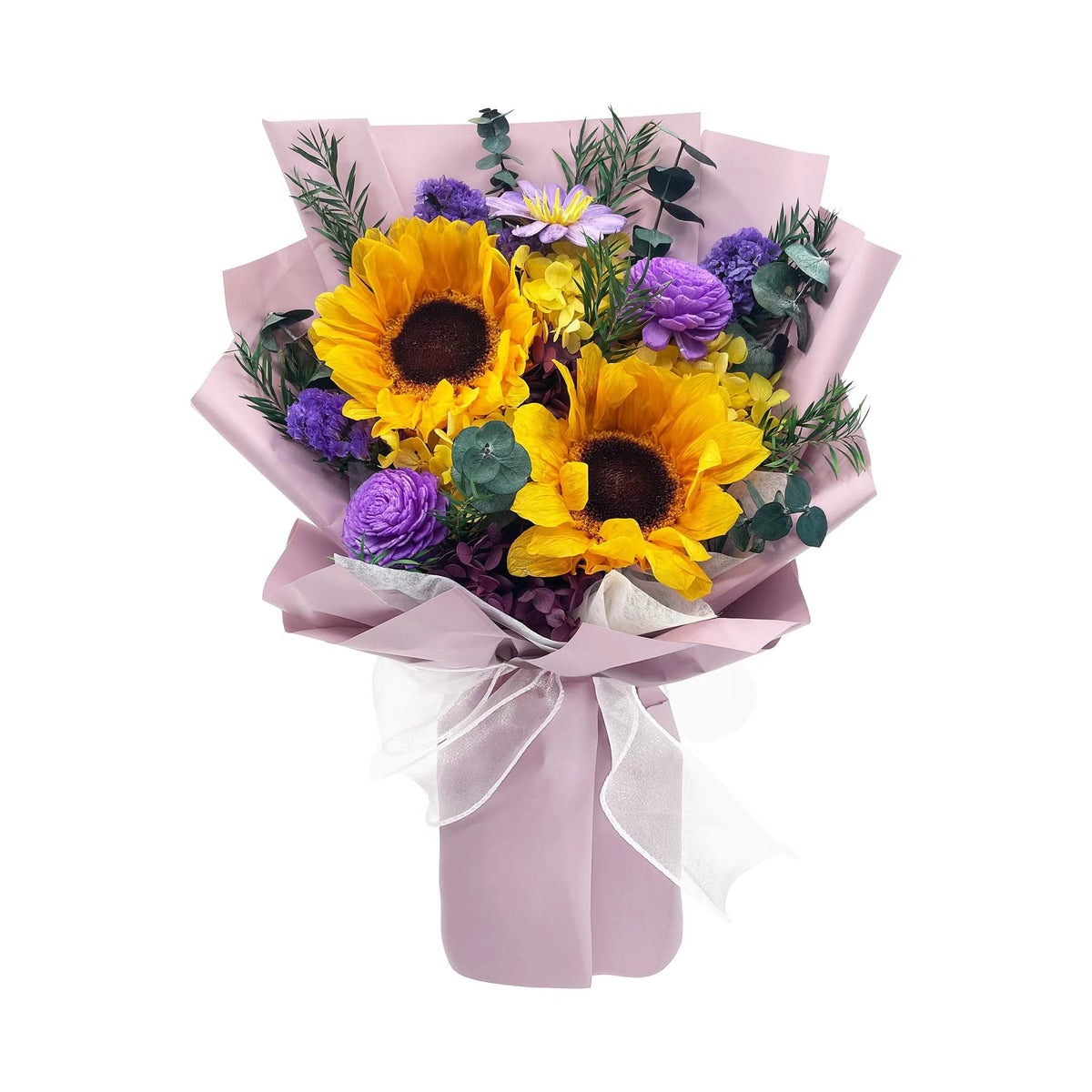 VTJMB Flowers Delivery Box shows a vibrant preserved bouquet ready for gifting.