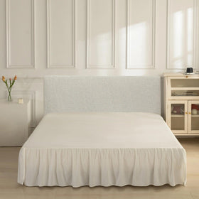 VTNXUN ivory bed skirt corner detail highlighting split corners