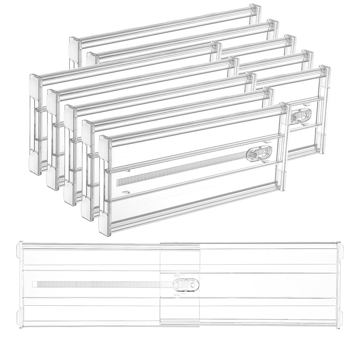 Vtopmart 10-pack 6-inch drawer dividers keep drawers tidy.