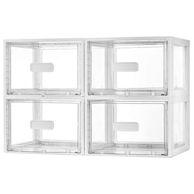 Vtopmart 18QT white stackable drawers, front view, space-saving closet solution.