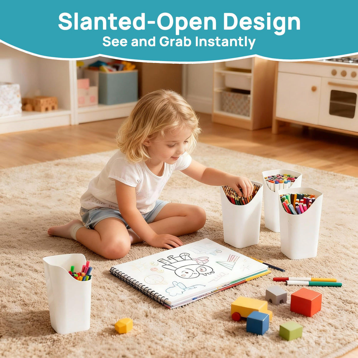 Vtopmart 24 Qt organizer transparent-lid-view enables instant content visibility.