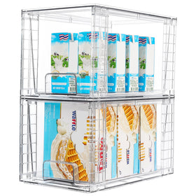 Vtopmart 2-pack large stackable drawers in a cabinet for organized pantry storage.