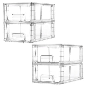 Vtopmart 4-pack stackable drawers for organized pantry and fridge items