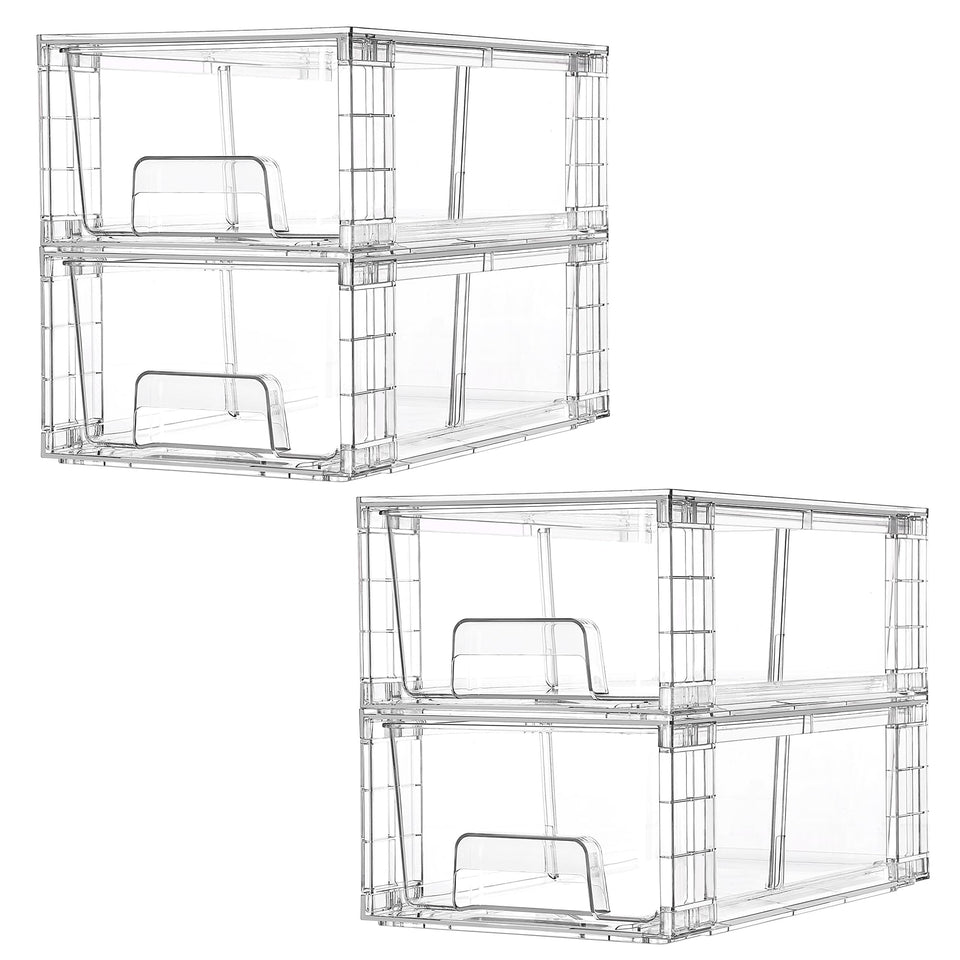 Vtopmart 4-pack stackable drawers for organized pantry and fridge items