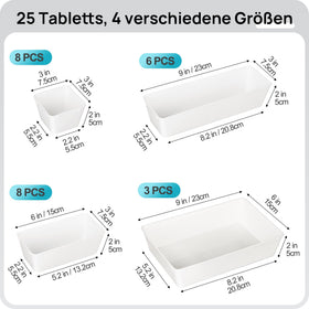 Vtopmart 4-size drawer trays provide flexible storage for vanity or kitchen drawers.