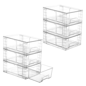 Vtopmart 6-pack stackable drawers for compact shelf organization.