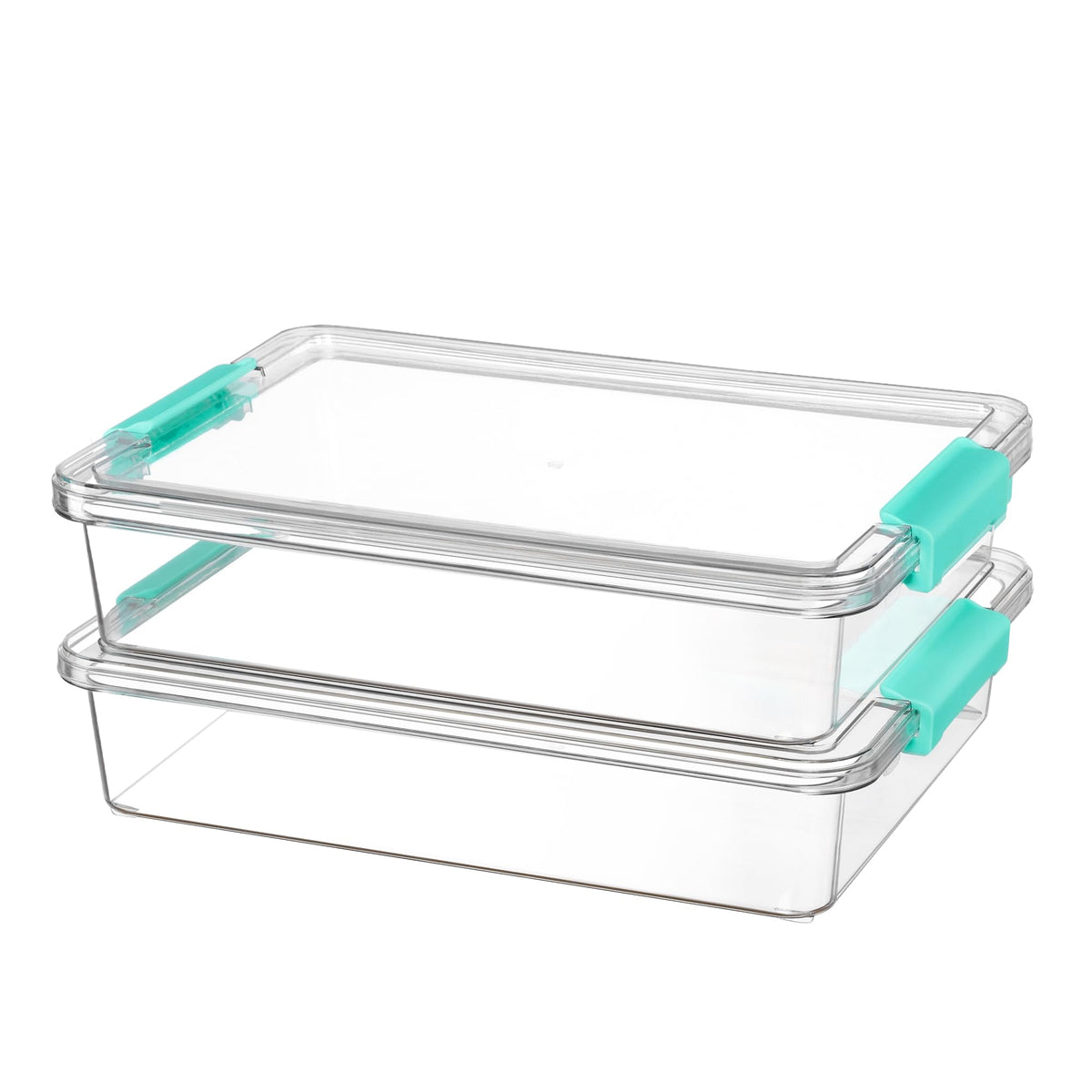 Vtopmart 6 Qt bin with lid, clear front view for quick item identification.