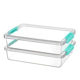 Vtopmart 6 Qt bin with lid, clear front view for quick item identification.