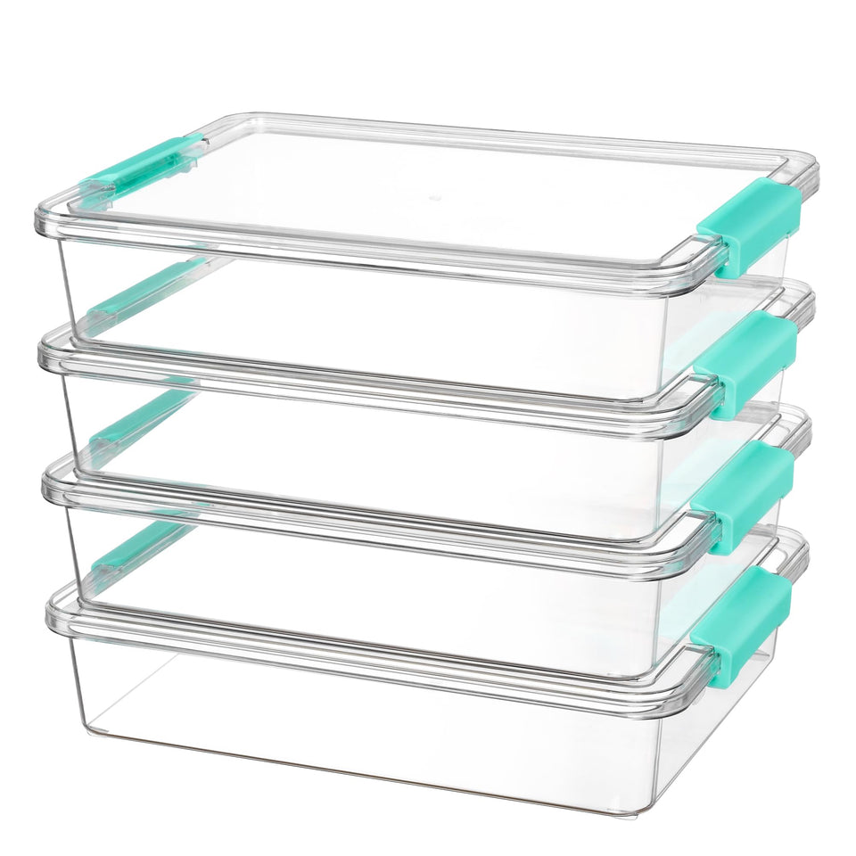 Vtopmart 6qt storage bin with lid, stackable for space-saving organization