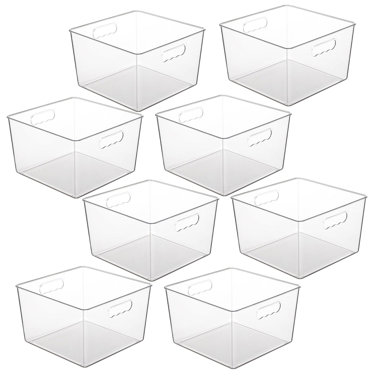 Vtopmart 8-pack extra-large clear bin front view for pantry access.