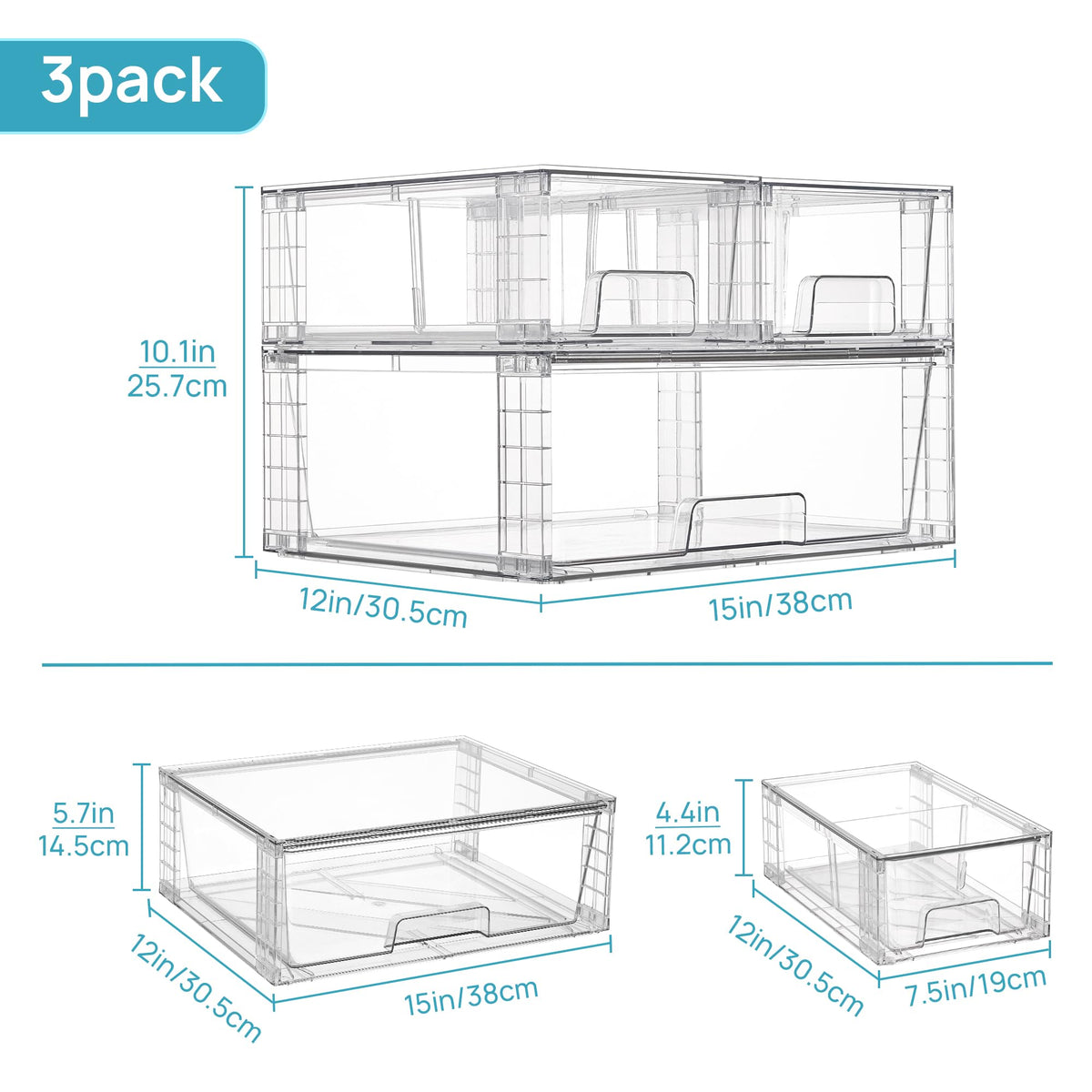 Vtopmart acrylic drawer organizer ready for installation in cabinet spaces.