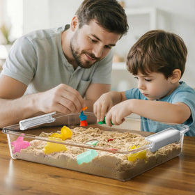 Vtopmart arts crafts organizer bin keeps supplies sorted and accessible.
