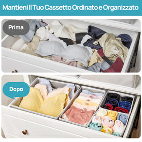 Vtopmart rectangle-bin for underwear and scarves keeps items sorted.