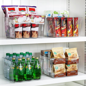 Vtopmart bathroom counter bin keeps cosmetics tidy and visually accessible.